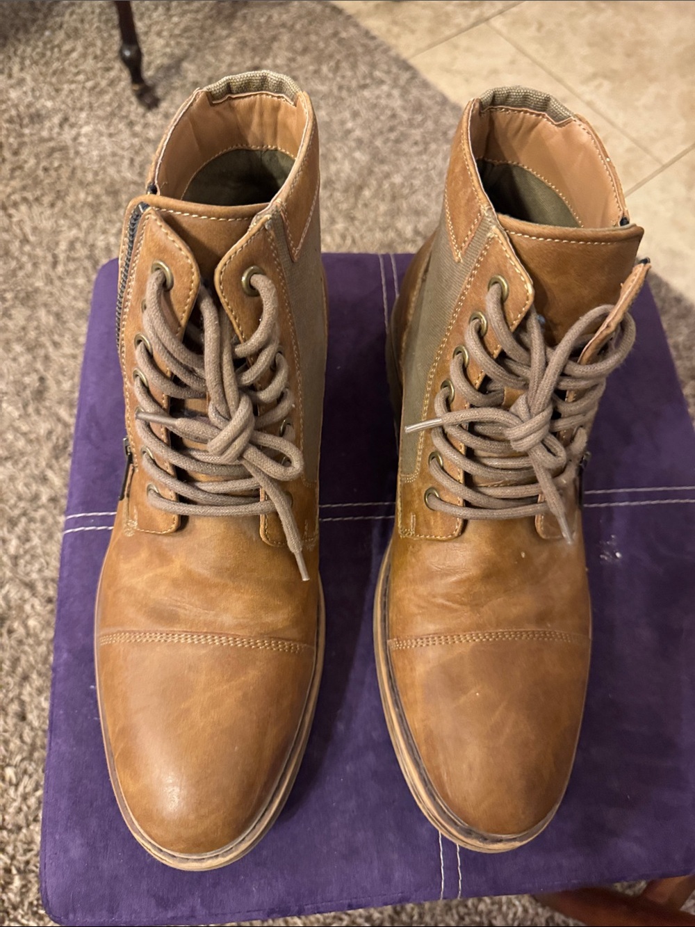 Men's Sonoma Tan Leather Lace-Up Boots 10.5 M size